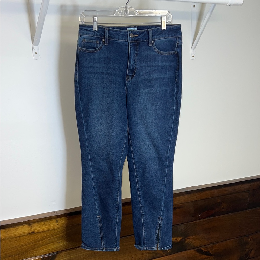 Time and Tru Dark Wash Split Hem Blue Ankle Jeans-‎ 6